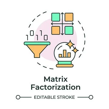 Matrix factorization multi color concept icon イラスト素材