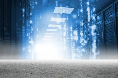 Matrix falling in data center 스톡 일러스트