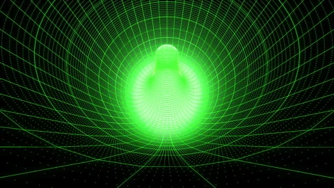 Matrix, in the form of a tunnel. Abstract dynamic background. Stock Footage 267010551