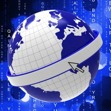 Matrix global representing text space and code Stock Illustration