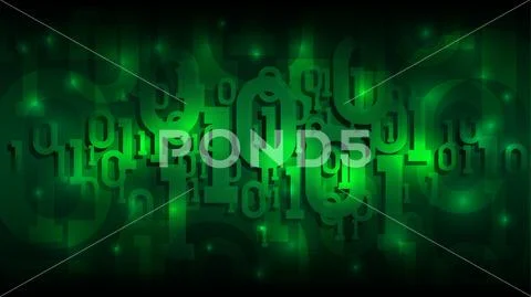 Matrix green background with binary code, digital code in abstract cyberspace Stock Illustration