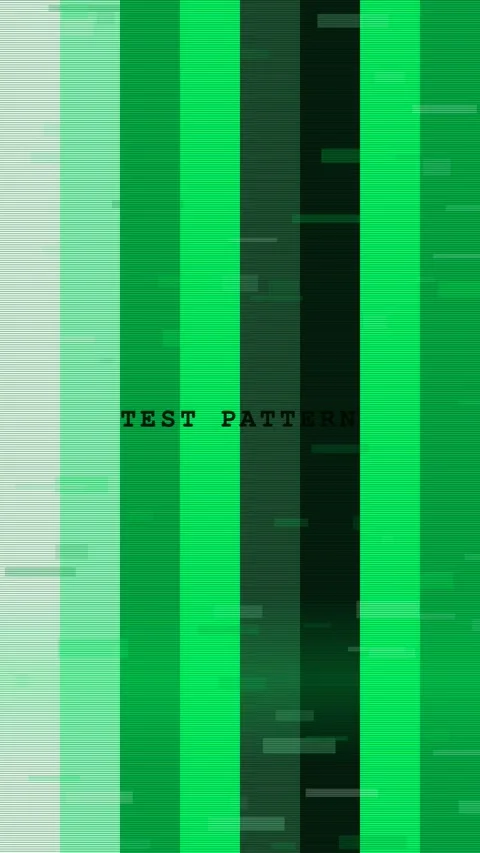 Matrix green on black colour bar test pattern glitch motion background Stock Footage 346233413
