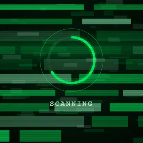 Matrix green on black crt scanline sweep animation, glitch motion background Stock Footage 346233435