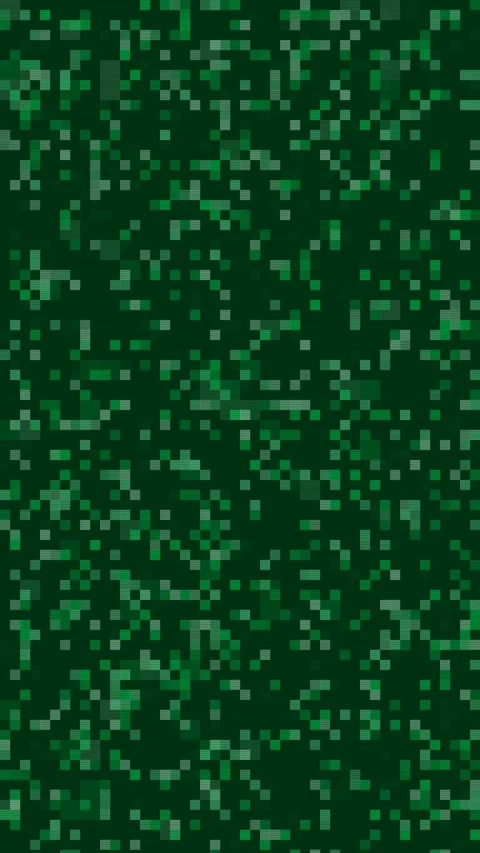 Matrix green on black pixel mosaic glitch animation, glitch motion background Stock Footage 346233352
