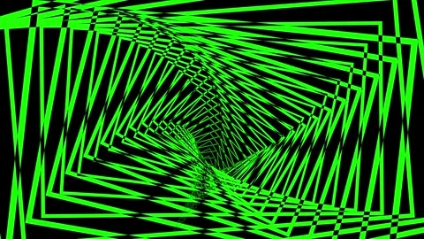 Matrix Green Linear Frame Concentric Tunnel Loop Stock Footage 335661101