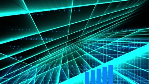Matrix grid style animation with flowing... | Stock Video | Pond5