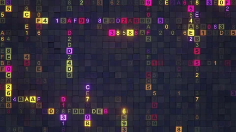 Matrix of hex machine code 3D render seamless loop animation Stock Footage 320875738