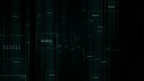Matrix hexadecimal data flowing in cyberspace animation Stock Footage 236933129