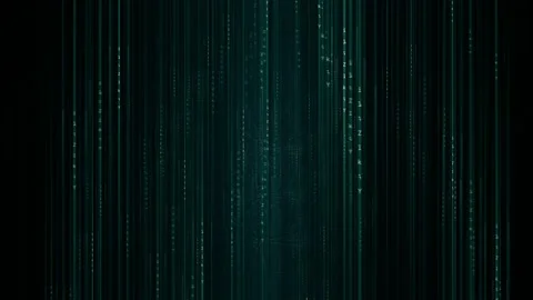Matrix hexadecimal data flowing in cyberspace animation Stock Footage 237623254