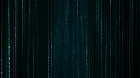 Matrix hexadecimal data flowing in cyberspace animation Stock Illustration