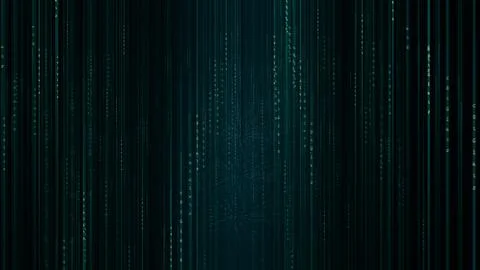 Matrix hexadecimal data flowing in cyberspace animation Stock Illustration