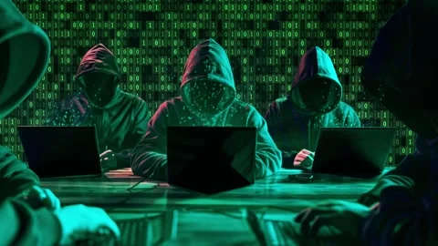 Matrix invades the computer for information theft and network fraud Stock Footage 269096631