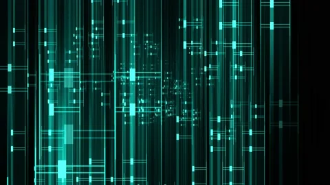 Matrix of light grid travels at speed in cyberspace animation Stock Footage 236933765