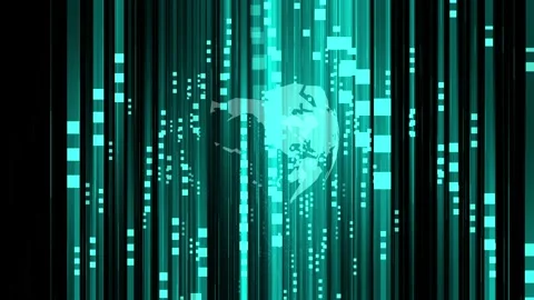 Matrix of light grid travels at speed in cyberspace animation Stock Footage 238023502
