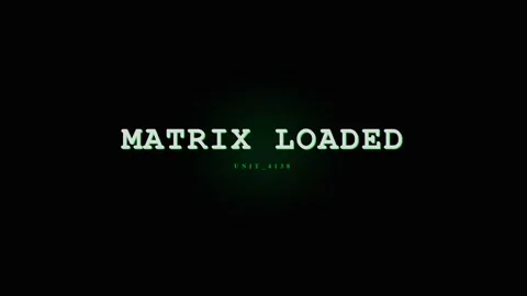 Matrix Loaded Text Animation - Futuristic Digital Glitch Effect Stock Footage 331568468