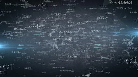 Matrix made up of math formulas and mathematical equations  스톡 일러스트