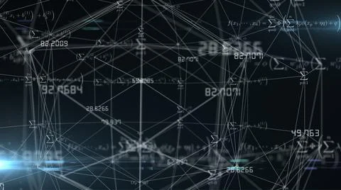 Matrix made up of math formulas and mathematical equations  Stock Illustration