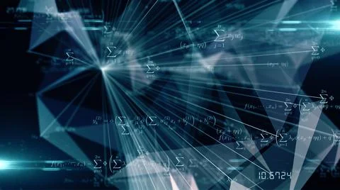 Matrix made up of math formulas and mathematical equations - illustration  스톡 일러스트