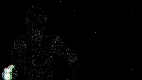 The matrix man runs to the camera.seamless loop. Stock Footage 79972630
