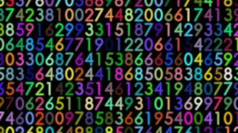 Matrix with moving colorful decimal code numbers 21 Stock Footage 37790432