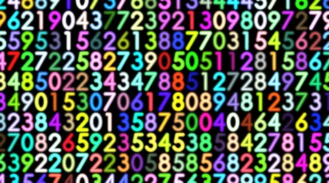 Matrix with moving colorful decimal code numbers 22 Video stock 37791431