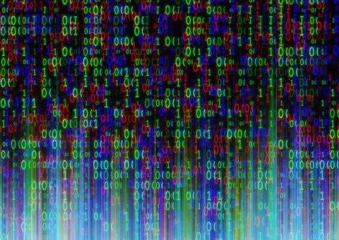 Matrix multicolored code background Stock Illustration