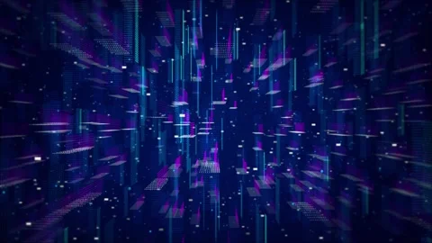 Matrix particle grid virtual reality Artificial intelligence AI, cloud computing Stock Footage 278214499