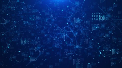 Matrix particle grid virtual reality Artificial intelligence AI, cloud computing Stock Footage 278303929