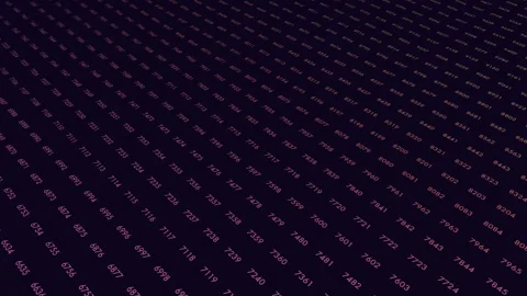 Matrix pattern with neon numbers on black space Stock Footage 275588550