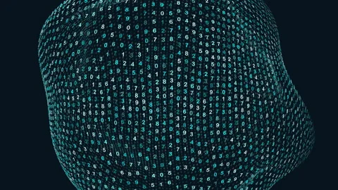 Matrix pattern with numbers on black space Stock Footage 209510585