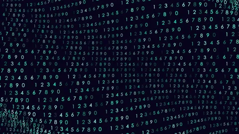 Matrix pattern with numbers on black space Stock Footage 209514401