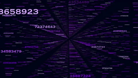 Matrix pattern with numbers on black space Stock Footage 209515778