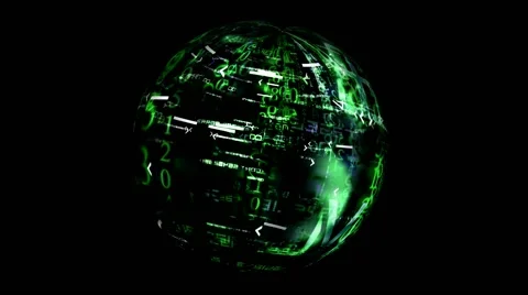Matrix spinning globe Stock Footage 60580119