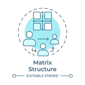 Matrix structure soft blue concept icon Stock Illustration
