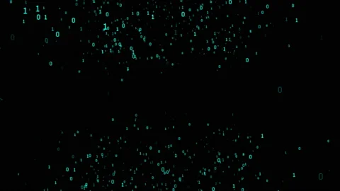 The Matrix style binary code. The camera moves through the falling numbers 스톡 동영상 153002398