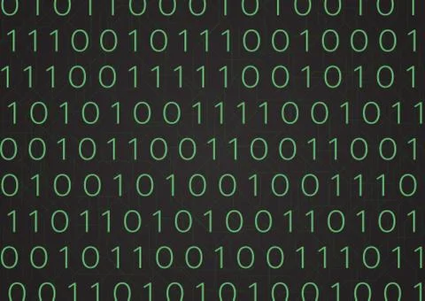Matrix style binary number background design technology code Stockillustratie