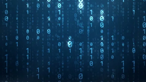 Matrix style blue binary code streaming motion background animation Stock Footage 135971671