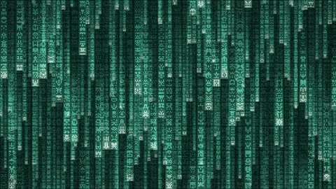 Matrix style digital rain code falling background loop Stock-Footage 346883498