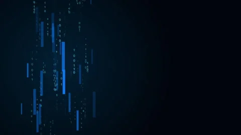 Matrix Style Digital Rain Falling Binary Code Video Animated Background 库存影片 348471666