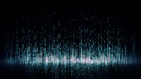 Matrix Style Falling Blue Rain Video stock 339272791