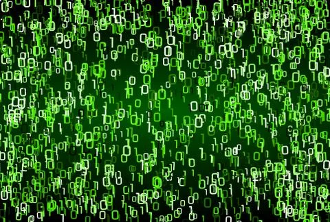 Matrix style green binary numbers background texture Stock Illustration