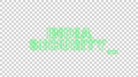 Matrix Style India Security Typing Animation Transparent text Stock Photos