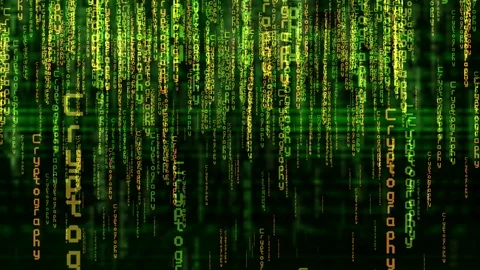 Matrix Style Title, Cryptography Stock Footage 92927617