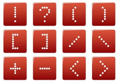 Matrix symbol square icons set. Stock Illustration