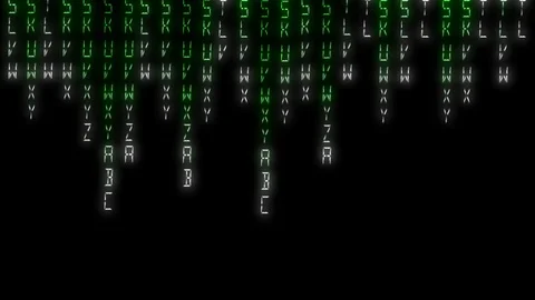 Matrix Technology Raining Letters Digits Stock Footage 101032992