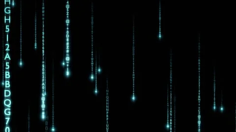 Matrix text rain alphabet b loop Video stock 300155821