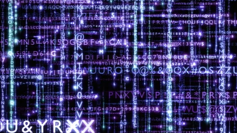 Matrix text rain alphcdet cd Video stock 303052471