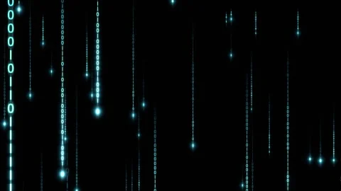 Matrix text rain binary b loop Video stock 300220168