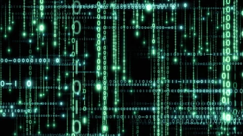 Matrix text rain binary c loop Stock Footage 303060398