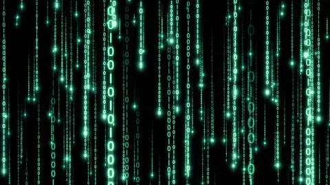 Matrix text rain binary a Stock Footage 300240046